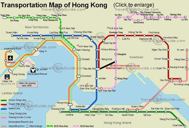 Hong Kong MTR map