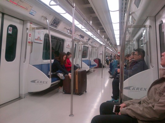 Inside AREX train