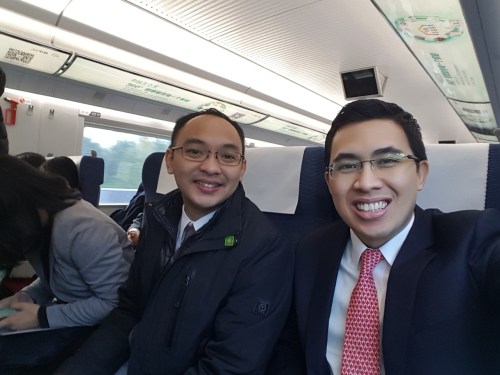 In the high speed train to Tianjin