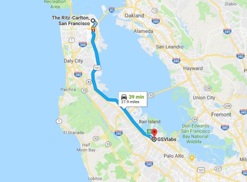 Route from San Francisco to GSV Labs