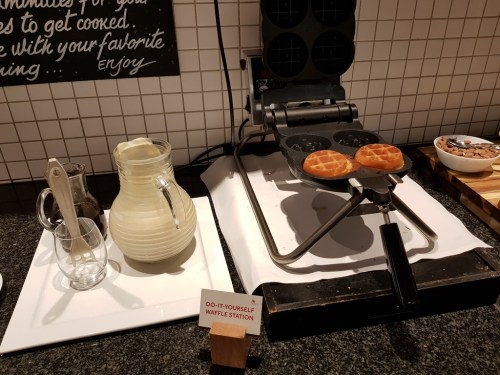 Waffle station at the hotel