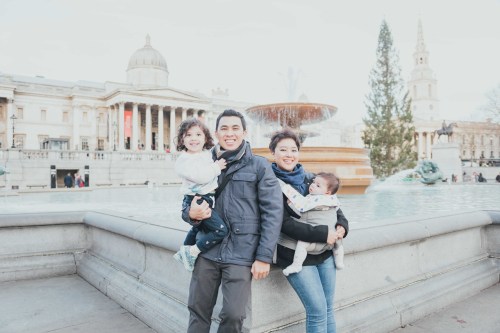 Family photo at Trafalgar Square
